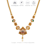 Ananta Lakshmi Temple 925 Silver Gold Polish Necklace