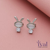 Cute Bunny Silver Stud for Kids & Teen(5+ Yrs)