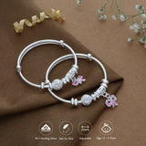 Cute Bow Adjustable 999 Silver Kid Bangle(0 - 6Yrs)