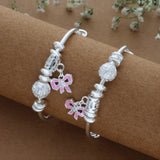 Cute Bow Adjustable 999 Silver Kid Bangle(0 - 6Yrs)