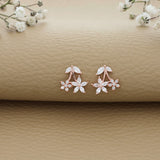 Mesmerizing Flower Bunch Rose Gold Silver Earring for Women & Girls