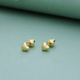 Cute Heart 18K Gold Polish Silver Stud for Kids(2+ Yrs)