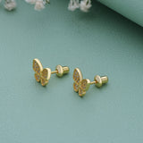 Butterfly 18K Gold Polish Silver Stud for Kids(3+ Yrs)
