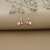 Sparkling Rose Gold Silver Earring