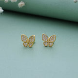 Butterfly 18K Gold Polish Silver Stud for Kids(3+ Yrs)