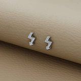 Glimmering Lightning Silver Stud