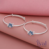 Sweet Tom Adjustable Silver bangle for Kids(Pair)