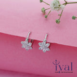 Classic Zircon Silver Hoop Earrings(3+ Yrs)