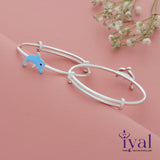 Blue Shark Adjustable Silver Kid Bangle(0 - 5Yr)