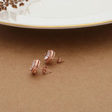 Solitaire Rose Gold Silver Stud for Women