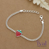 Strawberry Silver Bracelet for Kids