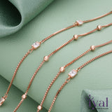 Shimmering Double Layer Rose Gold Polish Silver Anklet