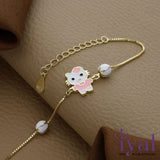 Hello Kitty Gold Polish 925 Silver Bracelet(1-5Yrs)