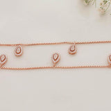 Tear Drop Rose Gold Polish Silver Anklet For Adult