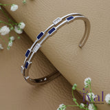 Geometry Blue Delight Silver Kada