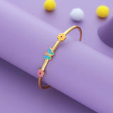 Blooming Wings 18K Gold Polish Silver Kid Bangle (0–5 Yr)