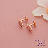 Cute Dia Rose Gold Polish Silver Drop Earring