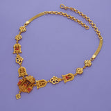 Divya Lakshmi Temple 925 Silver Gold Polish Necklace