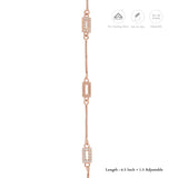Slim Edge Rose Gold Polish 925 Silver Bracelet