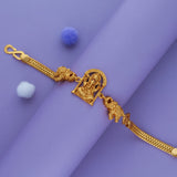 Divine Gaja Ganesha 925 Gold Polish Silver Bracelet