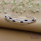 Geometry Blue Delight Silver Kada