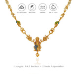 Antique Goddess Lakshmi 925 Sterling Silver Necklace for Women