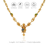 Antique Goddess Lakshmi 925 Sterling Silver Necklace for Women