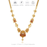 Divya Lakshmi Temple 925 Silver Gold Polish Necklace