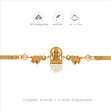 Divine Gaja Ganesha 925 Gold Polish Silver Bracelet