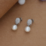 TearDrop 925 Pearl Silver Studs