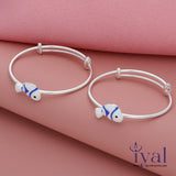 Adorable Cute Fish Adjustable Silver bangle for Kids(Pair)