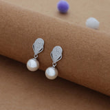 TearDrop 925 Pearl Silver Studs