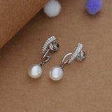 Sleek Curve 925 Pearl Silver Drops