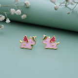 Unicorn 18K Gold Polish Silver Stud for Kids(8+ Yrs)