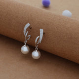 Sleek Curve 925 Pearl Silver Drops
