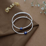 Cute Evil Eye Charm 925 Silver Kid Bangle(0 - 5Yrs)