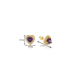 Eternal Heart 18K Gold Polish Silver Studs