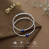 Cute Evil Eye Charm 925 Silver Kid Bangle(0 - 5Yrs)