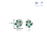 Luxe Green Flower 925 Silver Studs