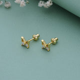 Stunning Bow 18K Gold Polish Silver Stud(3+ Yrs)