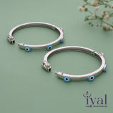 Appealing Evil Eye Silver Kada for Kids(Pair)