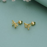 Stunning Butterfly 18K Gold Polish Silver Stud(5+ Yrs)