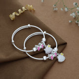 Cute Kitty Charm 999 Silver Kid Bangle(0 - 6Yrs)