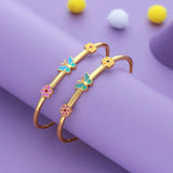 Blooming Wings 18K Gold Polish Silver Kid Bangle (0–5 Yr)