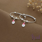 Santa Charm Adjustable Silver Kada for Kids