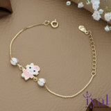 Hello Kitty Gold Polish 925 Silver Bracelet(1-5Yrs)