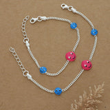 Charming Smily Silver Kid Anklet(Pair)