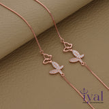 Stylish Butterfly Rose Gold Polish Silver Anklet