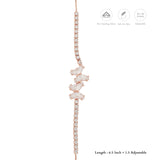 Buterfly with Zircon Stone Rose Gold Polish 925 Silver Bracelet