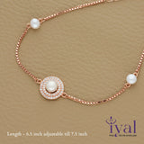 Cute Pearl Rose Gold Polish Silver Bracelet